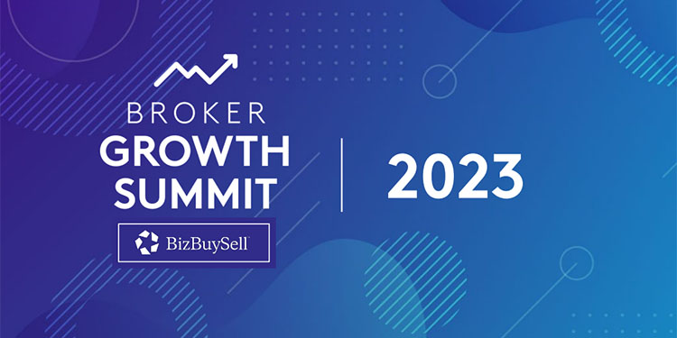 BizBuySell Broker Growth Summit logo on navy blue background.