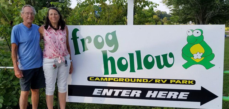 Beth and Larry Muschinski at Frog Hollow Campground