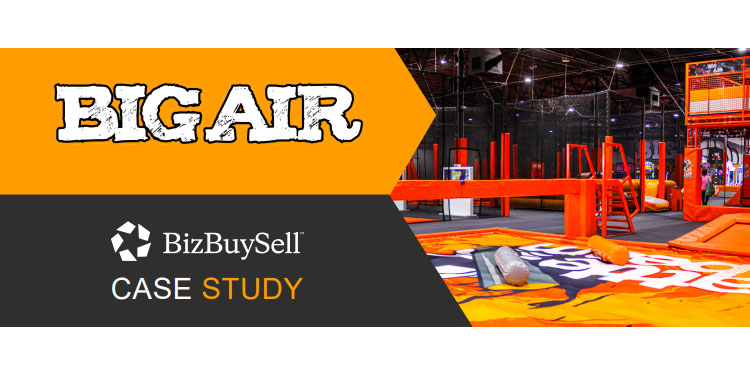 BizBuySell Case Study with image of a Big Air Trampoline and Adventure Parks location.