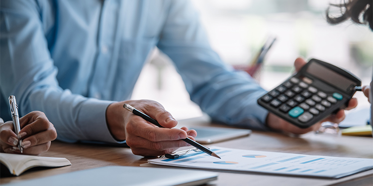 Business owner performing business valuation.