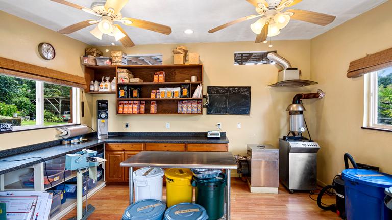 Roasting and packing all done on site and designed for minimized labor costs