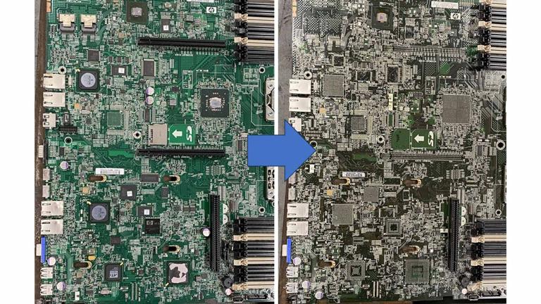 PCB Before and After Depopulation
