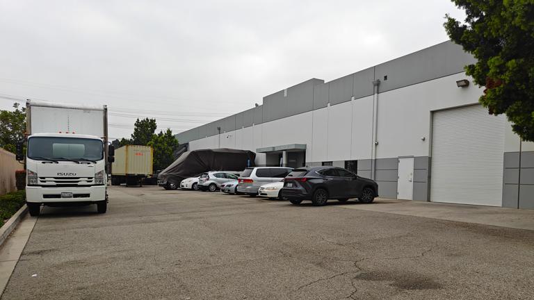 Warehouse with parking spots