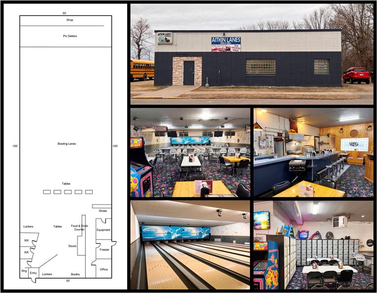 Aitkin Lanes Bowling Alley Bar & Grill For Sale