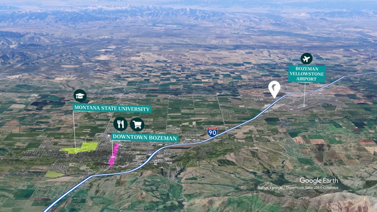 Near Bozeman, Montana State University, BZN Airport