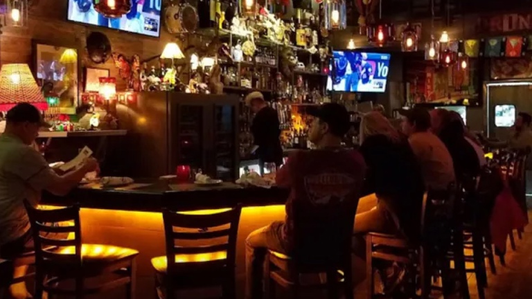 The bar seating area