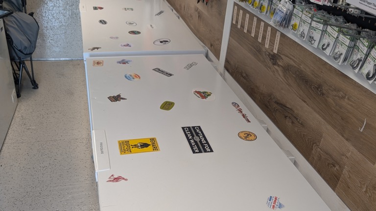 Three freezers for frozen bait and chum