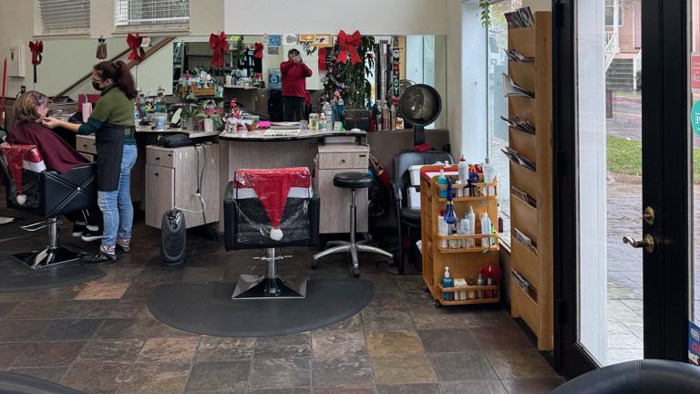 Typical Stylist Work Station During Holiday