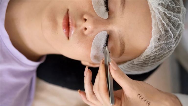 Woman Wearing Eye Patches