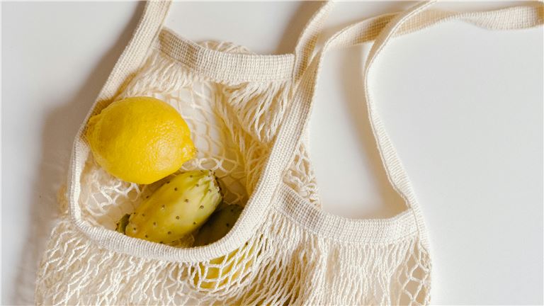 lemon and cloth bag