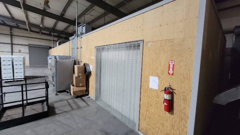 2 - Roll-up doors and 2 walk-in entry doors