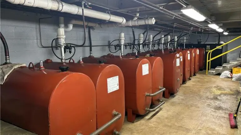 Lower bay oil storage tanks