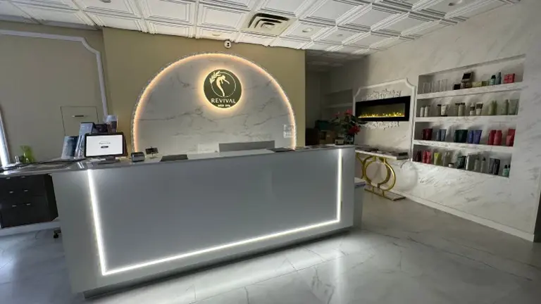 Waiting area for spa and salon