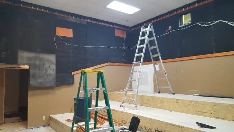 Commercial rough-in project underway proof of established client trust and capacity to scale into higher margin jobs.