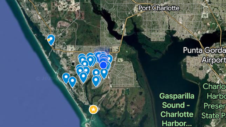 Pins represent clients