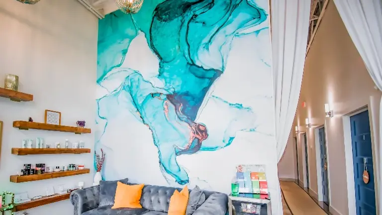 lobby and retail area