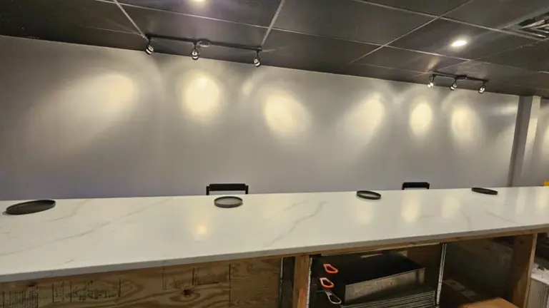 Full dining area/wide shotAngle from behind bar toward entrance