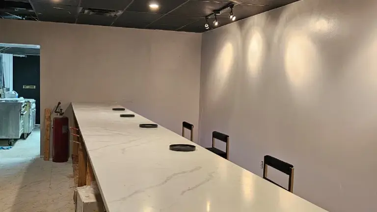 Long bar countertop shot