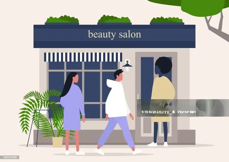 Hair Salon With Building