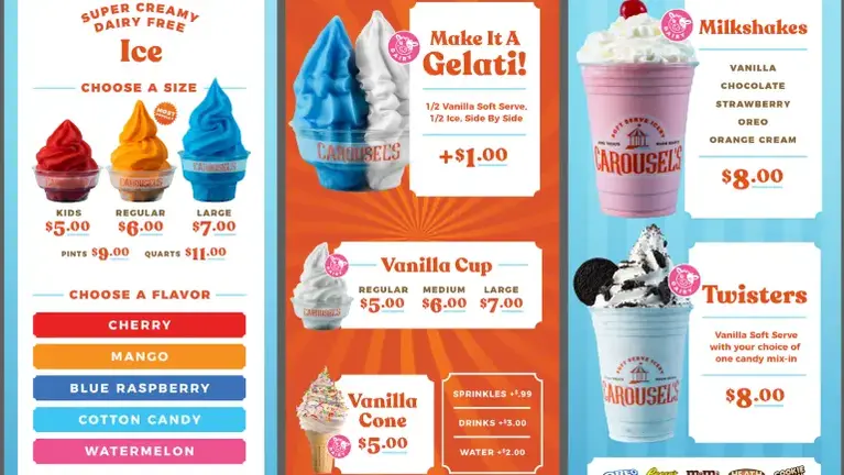 Carousel's at GLC Menu