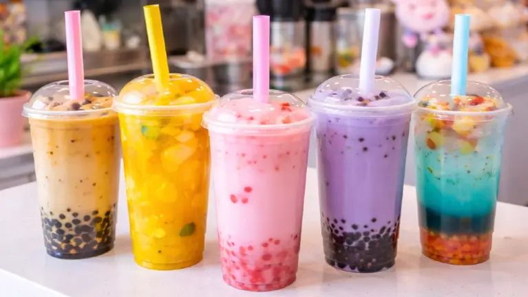 Boba Shop in a Busy Mall