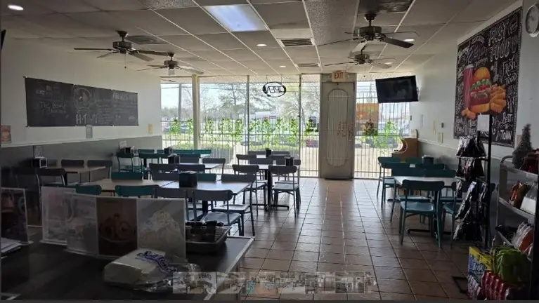 Burger restaurant in industry area