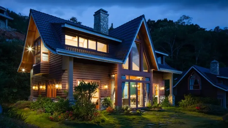 home at dusk