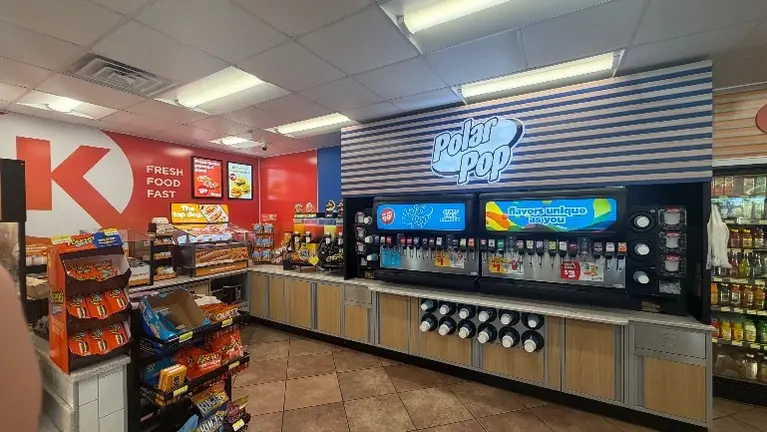 Large soda fountain area