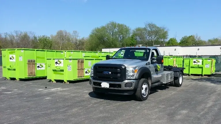 Truck & Bins in Yard
