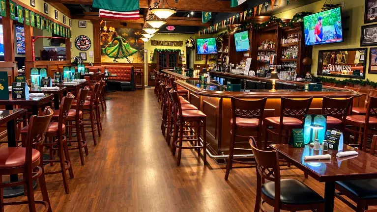 Bar area seating and high-tops