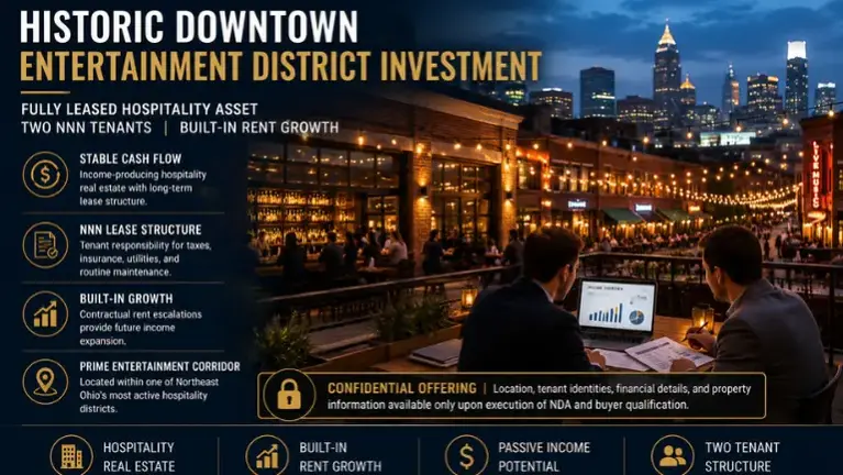 NNN Bar & Lounge Building — $156K Annual Income | Downtown CLE