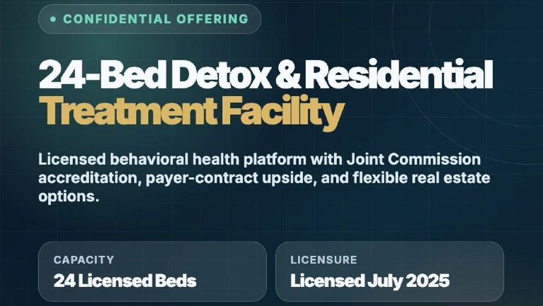 Operational 24-bed Rehab and Detox For Sale 